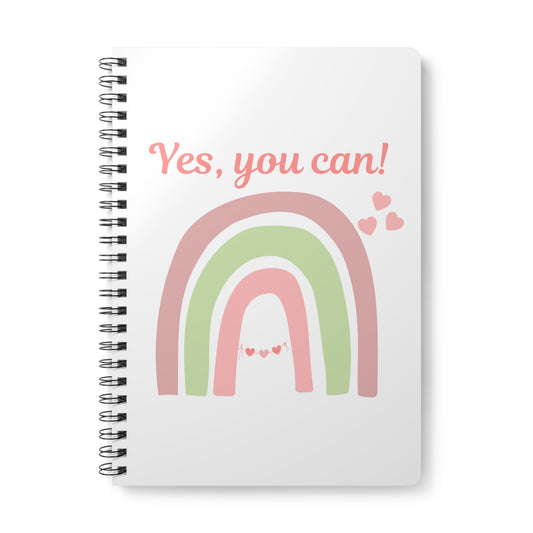 Inspirational A5 Wirobound Notebook - "Yes, You Can!"