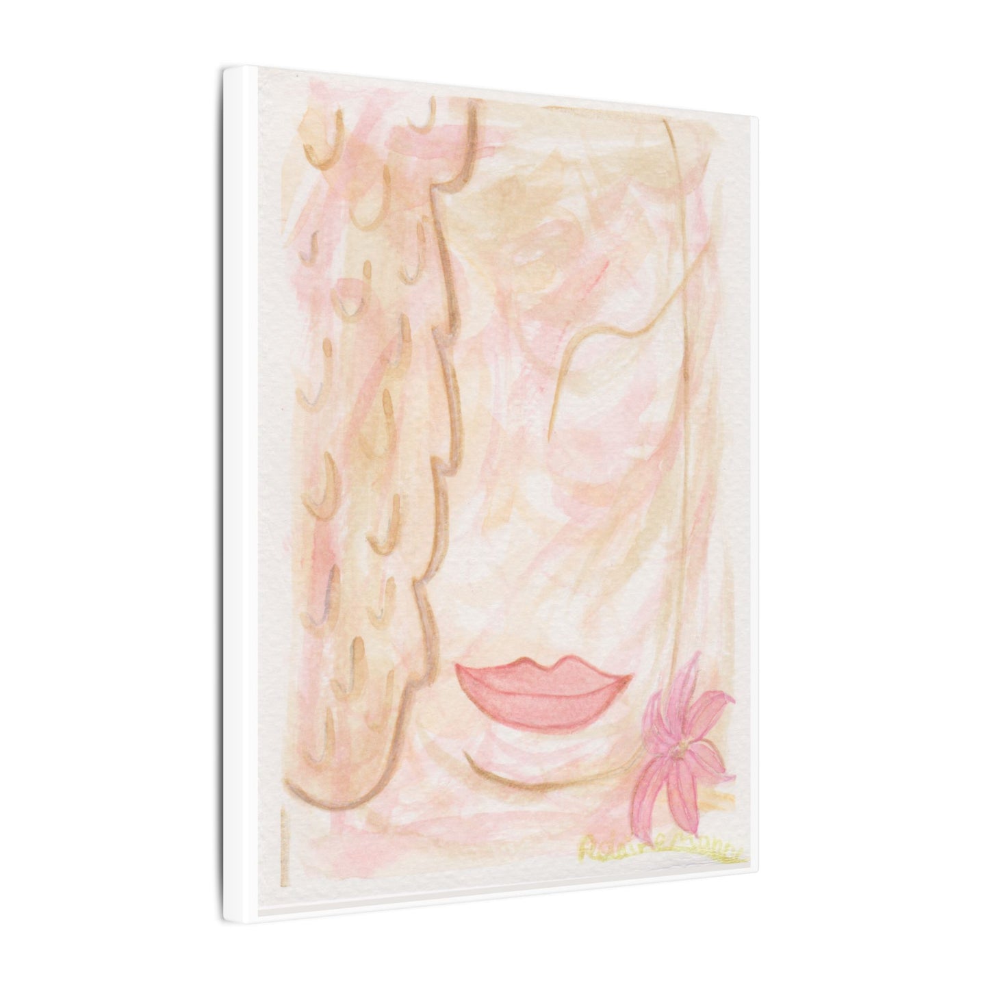 Elegant Soft Glow Pink Canvas Wall Art, Feminine Home Decor, Inspirational Gift, Modern Living Room Art, Floral Print, Unique Art Piece