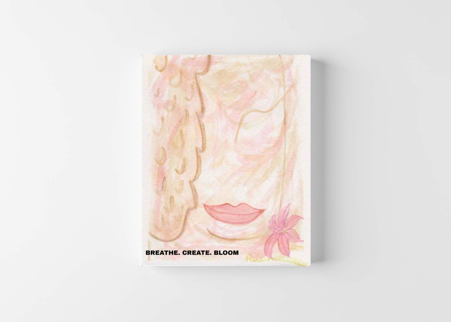 Elegant Soft Glow Pink Canvas Wall Art, Feminine Home Decor, Inspirational Gift, Modern Living Room Art, Floral Print, Unique Art Piece