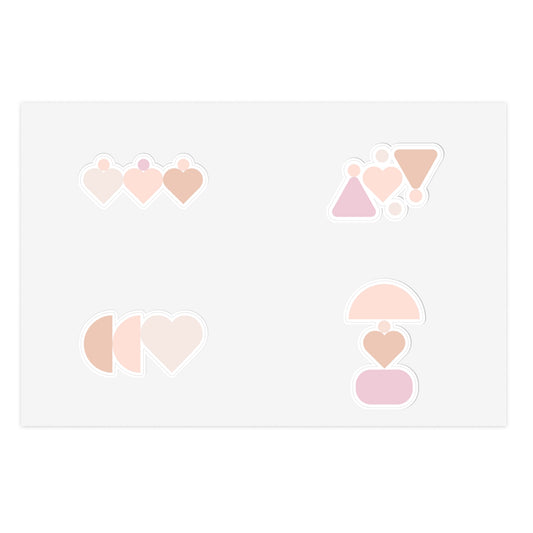 Minimalist Heart & Shape Sticker Sheets for Scrapbooking & Journaling