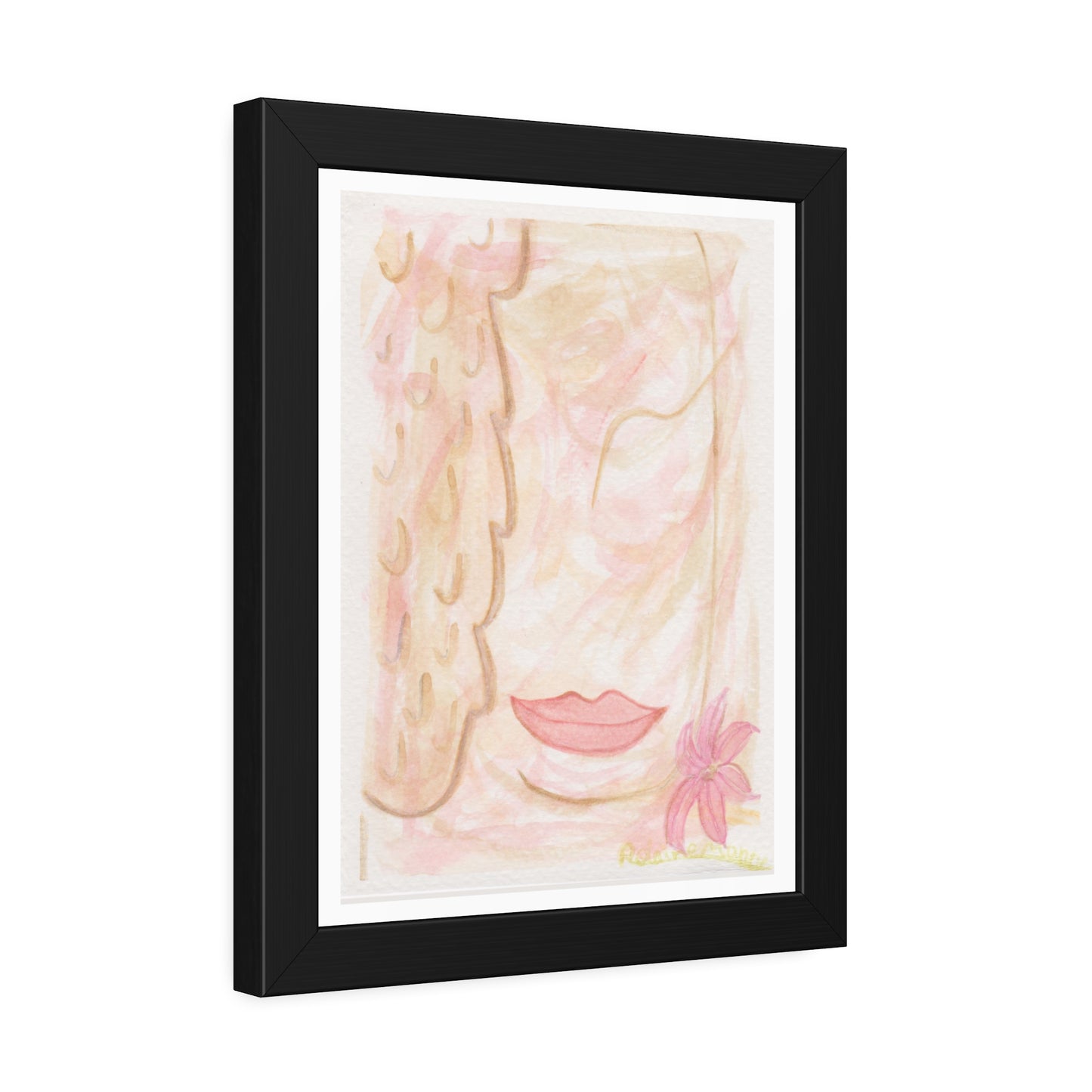 Soft glow - Feminine Watercolor Portrait for Inner Peace & Sacred Reflection