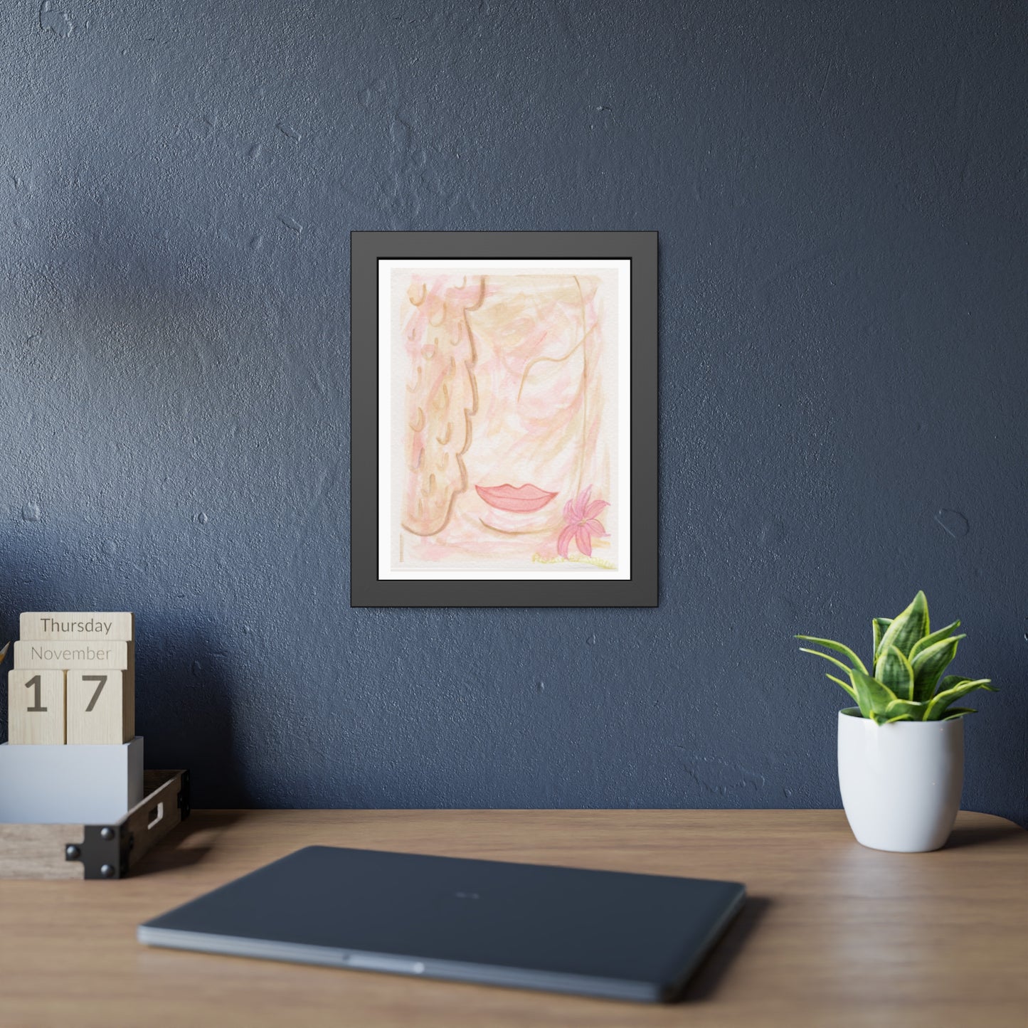 Soft glow - Feminine Watercolor Portrait for Inner Peace & Sacred Reflection