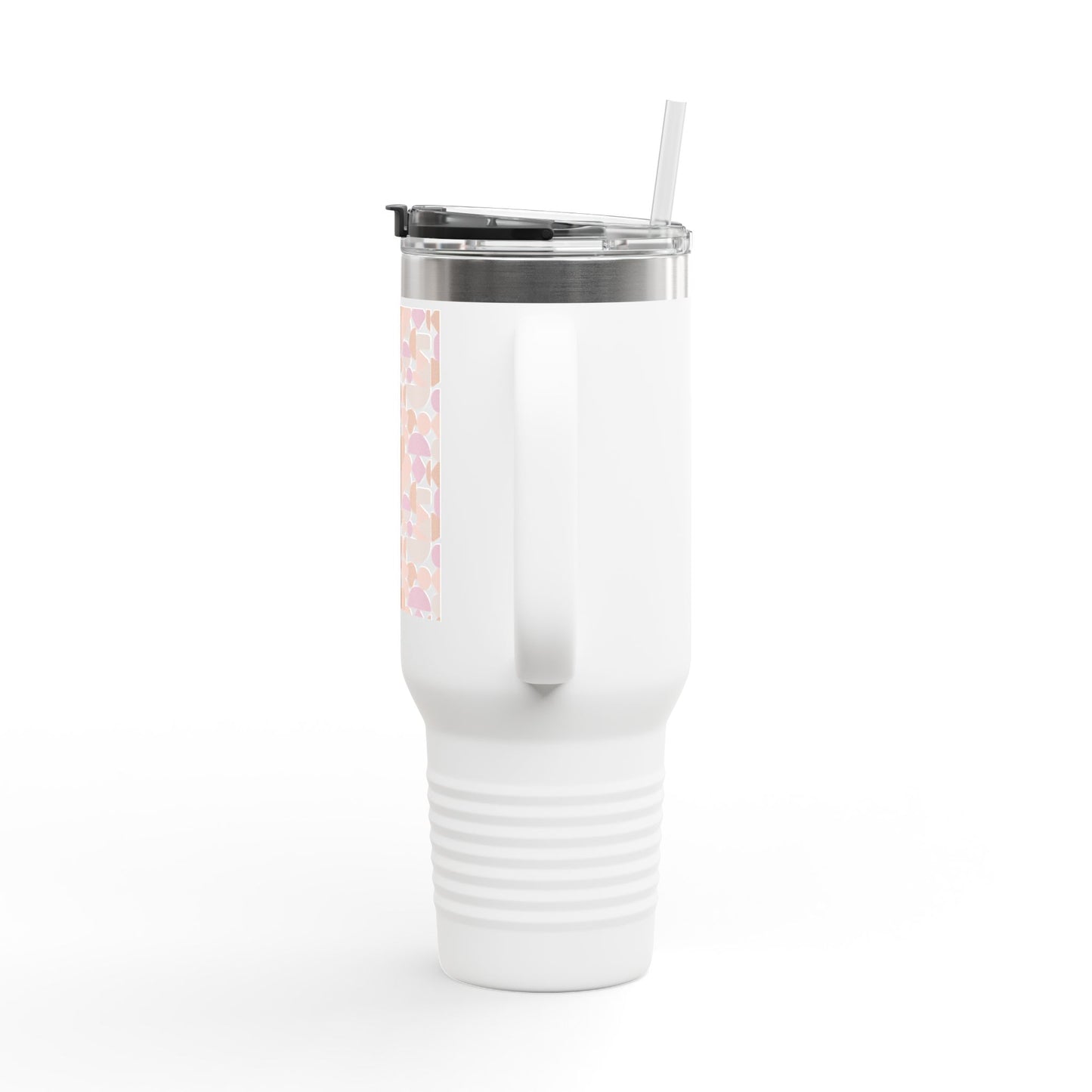 Chic Geometry Heart Insulated Travel Mug - 40oz with Heart & Bubble Design