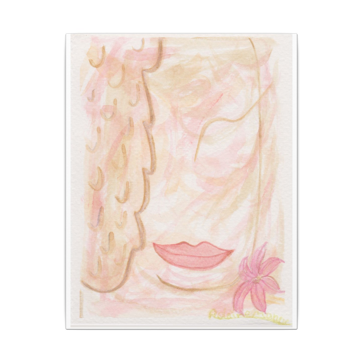 Elegant Soft Glow Pink Canvas Wall Art, Feminine Home Decor, Inspirational Gift, Modern Living Room Art, Floral Print, Unique Art Piece